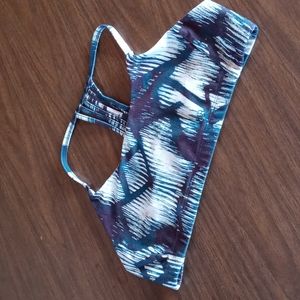 Mossimo Supply Co. Blue/White Streaked Sports Bra Juniors Large (Ariel)